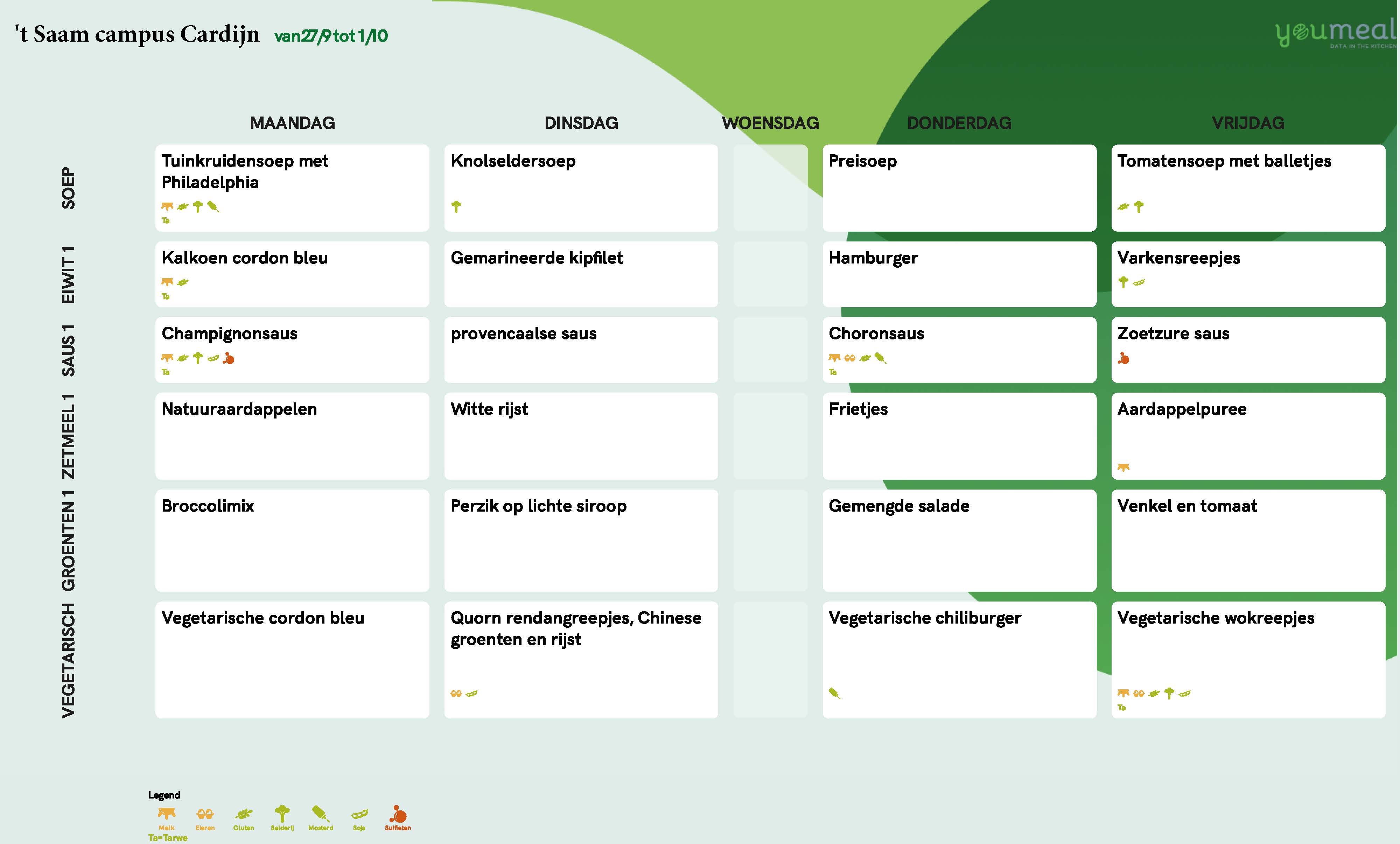 Schoolmenu week 39